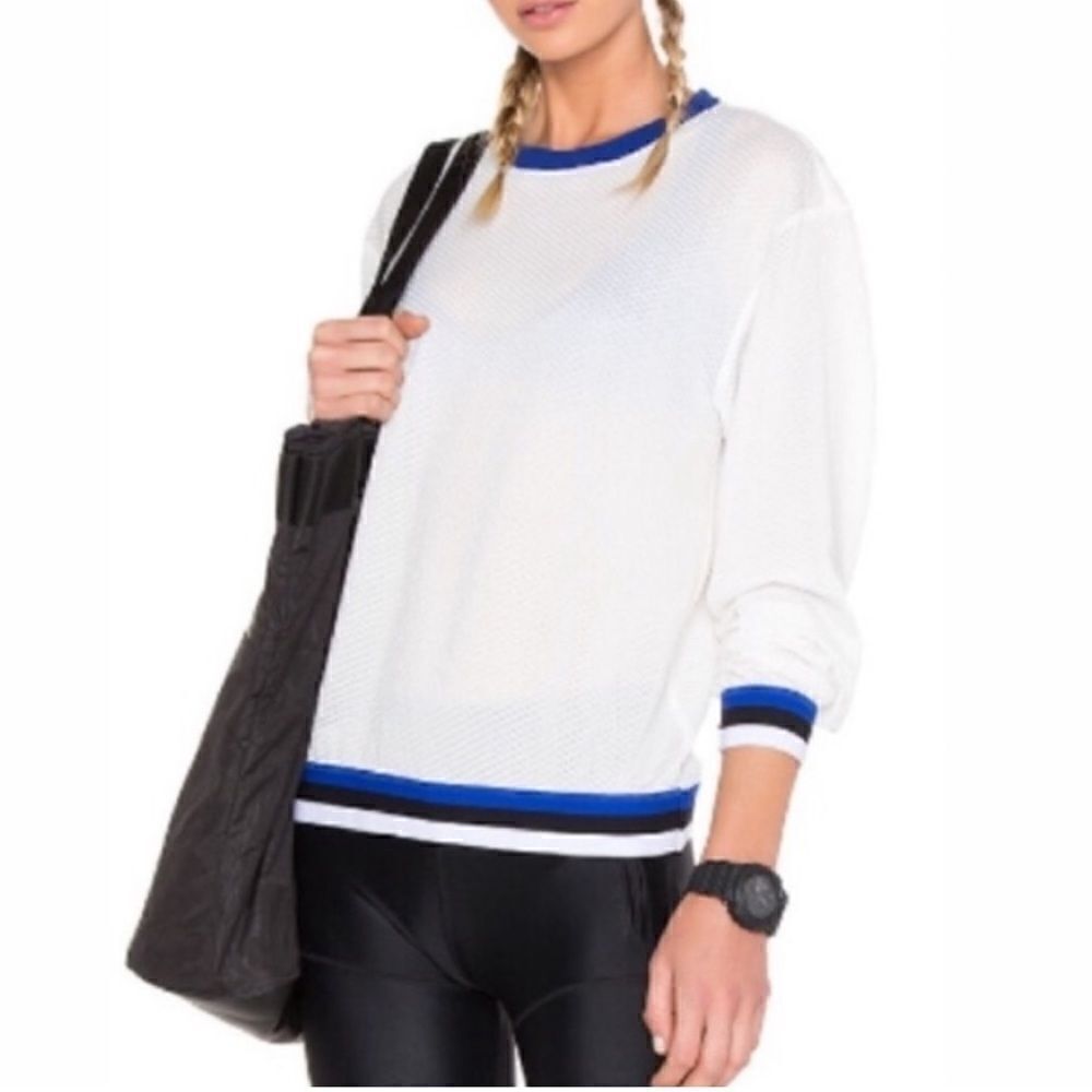 Chic Sporty Lovers + Friends Mesh Jersey Pullover